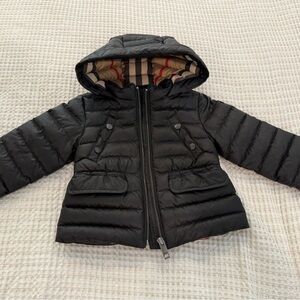 Burberry Black Puffer Jacket for girls